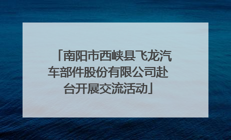 南阳市西峡县飞龙汽车部件股份有限公司赴台开展交流活动