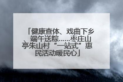 健康查体、戏曲下乡、端午送粽……枣庄山亭朱山村“一站式”惠民活动暖民心