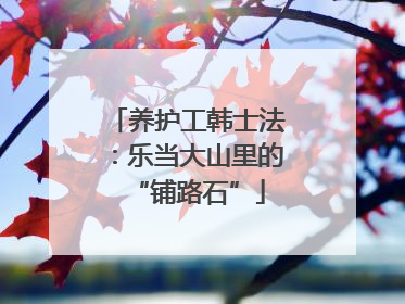 养护工韩士法：乐当大山里的“铺路石”