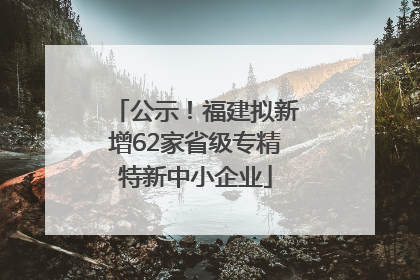 公示！福建拟新增62家省级专精特新中小企业