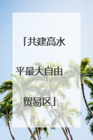 共建高水平最大自由贸易区