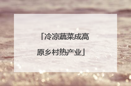冷凉蔬菜成高原乡村热产业