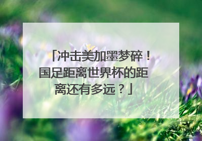 冲击美加墨梦碎！国足距离世界杯的距离还有多远？