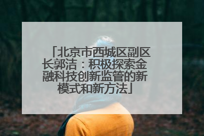 北京市西城区副区长郭洁：积极探索金融科技创新监管的新模式和新方法
