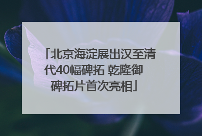 北京海淀展出汉至清代40幅碑拓 乾隆御碑拓片首次亮相