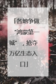 各地争做“鸿蒙第一城”，抢夺万亿生态入口