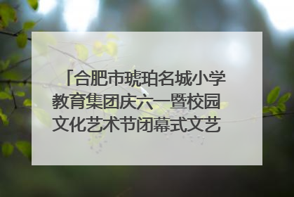 合肥市琥珀名城小学教育集团庆六一暨校园文化艺术节闭幕式文艺汇演圆满举行