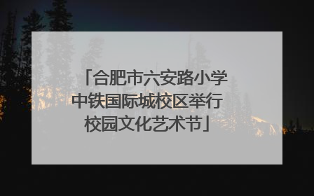 合肥市六安路小学中铁国际城校区举行校园文化艺术节