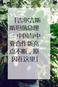 吉尔吉斯斯坦前总理：中国与中亚合作新亮点不断，原因在这里