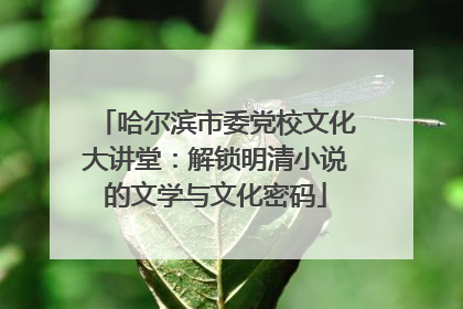 哈尔滨市委党校文化大讲堂：解锁明清小说的文学与文化密码
