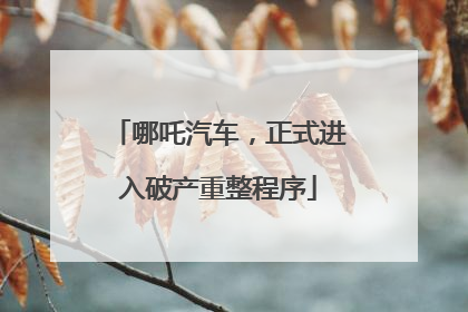 哪吒汽车，正式进入破产重整程序