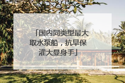 国内同类型最大取水泵船，抗旱保灌大显身手