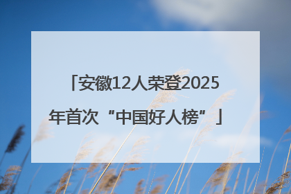 安徽12人荣登2025年首次“中国好人榜”