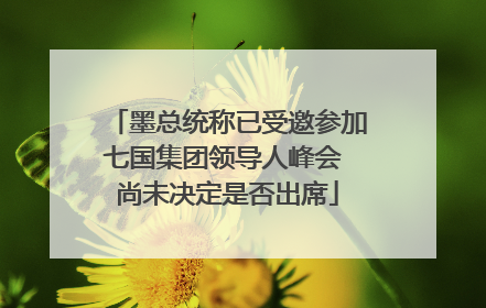 墨总统称已受邀参加七国集团领导人峰会 尚未决定是否出席