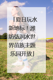 夏日玩水新地标！潍坊弘润水世界苗族主题乐园开放
