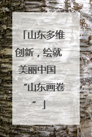 山东多维创新，绘就美丽中国 “山东画卷”