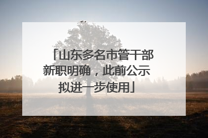 山东多名市管干部新职明确，此前公示拟进一步使用