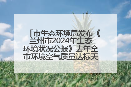市生态环境局发布《兰州市2024年生态环境状况公报》去年全市环境空气质量达标天数301天