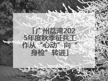 广州荔湾2025年度秋季征兵工作从“心动”向“身检”转进