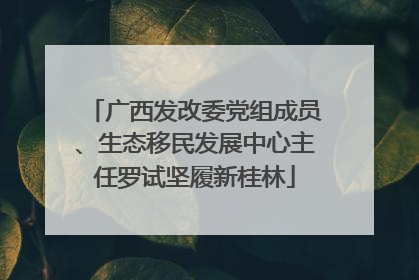 广西发改委党组成员、生态移民发展中心主任罗试坚履新桂林