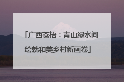 广西苍梧：青山绿水间绘就和美乡村新画卷