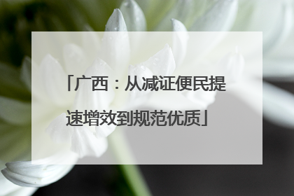 广西：从减证便民提速增效到规范优质