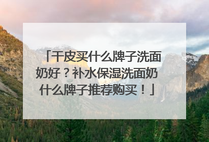 干皮买什么牌子洗面奶好？补水保湿洗面奶什么牌子推荐购买！