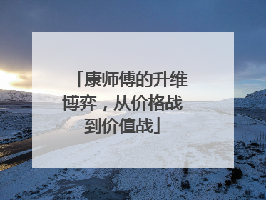 康师傅的升维博弈，从价格战到价值战