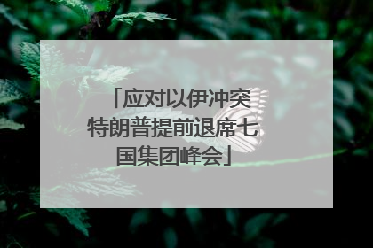 应对以伊冲突 特朗普提前退席七国集团峰会