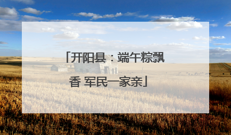 开阳县：端午粽飘香 军民一家亲