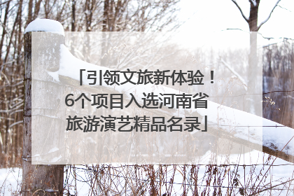 引领文旅新体验！6个项目入选河南省旅游演艺精品名录