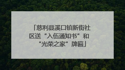 慈利县溪口镇新街社区送“入伍通知书”和“光荣之家”牌匾