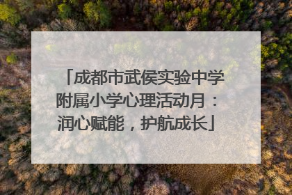 成都市武侯实验中学附属小学心理活动月：润心赋能，护航成长