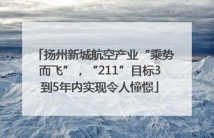 扬州新城航空产业“乘势而飞”，“211”目标3到5年内实现令人憧憬