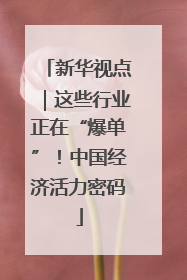 新华视点｜这些行业正在“爆单”！中国经济活力密码