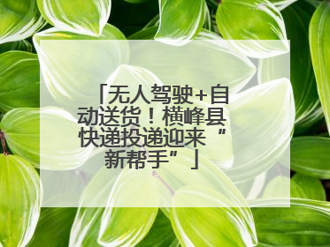 无人驾驶+自动送货！横峰县快递投递迎来“新帮手”
