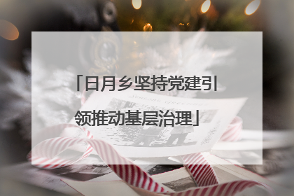 日月乡坚持党建引领推动基层治理