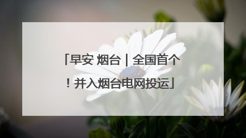 早安 烟台｜全国首个！并入烟台电网投运