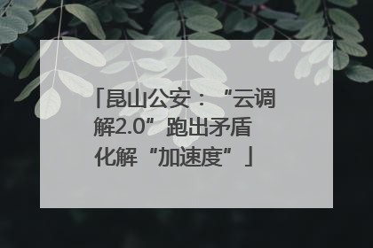 昆山公安：“云调解2.0”跑出矛盾化解“加速度”