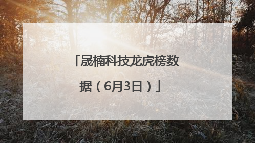 晟楠科技龙虎榜数据（6月3日）