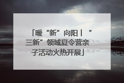 暖“新”向阳丨“三新”领域夏令营亲子活动火热开展