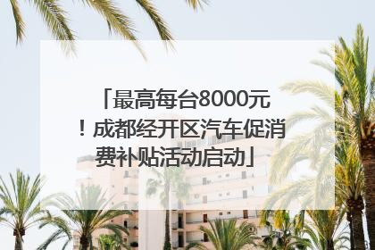 最高每台8000元！成都经开区汽车促消费补贴活动启动
