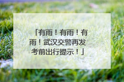 有雨！有雨！有雨！武汉交警再发考前出行提示！