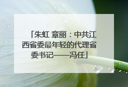 朱虹 章丽：中共江西省委最年轻的代理省委书记——冯任