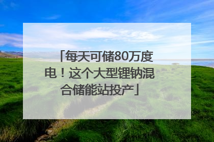 每天可储80万度电！这个大型锂钠混合储能站投产