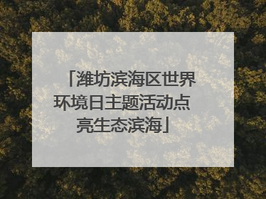 潍坊滨海区世界环境日主题活动点亮生态滨海