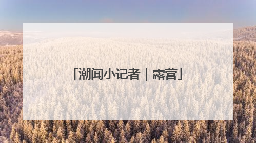 潮闻小记者｜露营