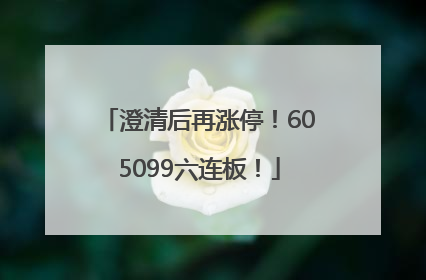 澄清后再涨停！605099六连板！
