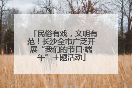 民俗有戏，文明有范！长沙全市广泛开展“我们的节日·端午”主题活动