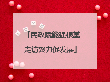 民政赋能强根基 走访聚力促发展
